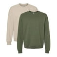 thumbnail image 1 of Unisex Ultimate CVC Crewneck Sweatshirt, 60/40 Cotton/Polyester Long Sleeve Fleece Winter Sweater (Putty+Military-Green-Heather 2PCS, 2XL), 1 of 7