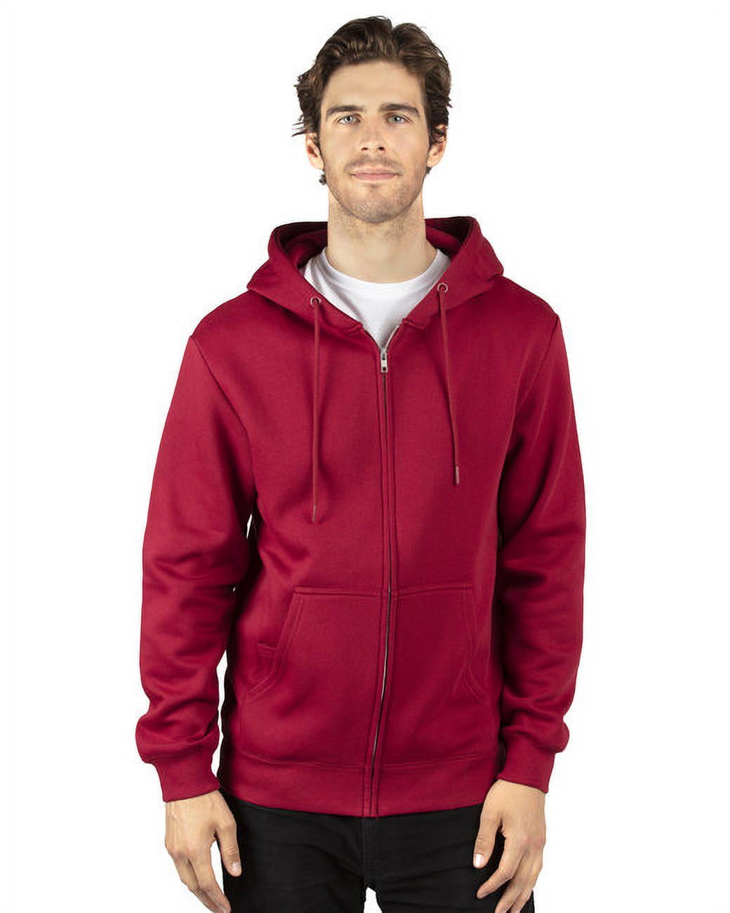Unisex Ultimate Fleece Full-Zip Hooded Sweatshirt - RED - S 
