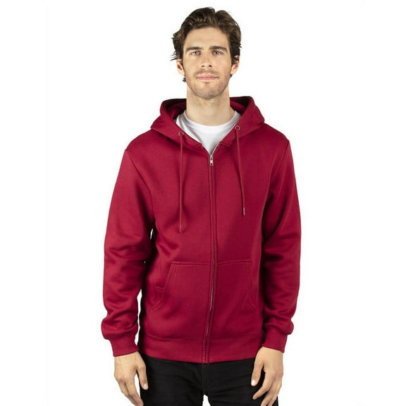 Unisex Ultimate Fleece Full-Zip Hooded Sweatshirt - BURGUNDY - XS