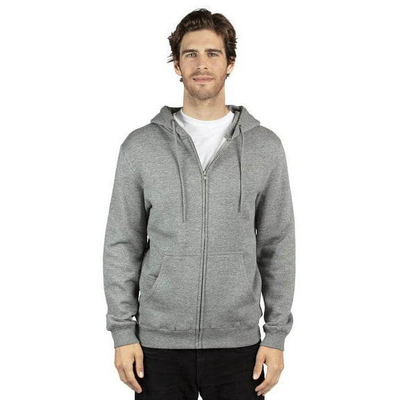 Unisex Ultimate Fleece Full-Zip Hooded Sweatshirt - HEATHER GREY - 3XL