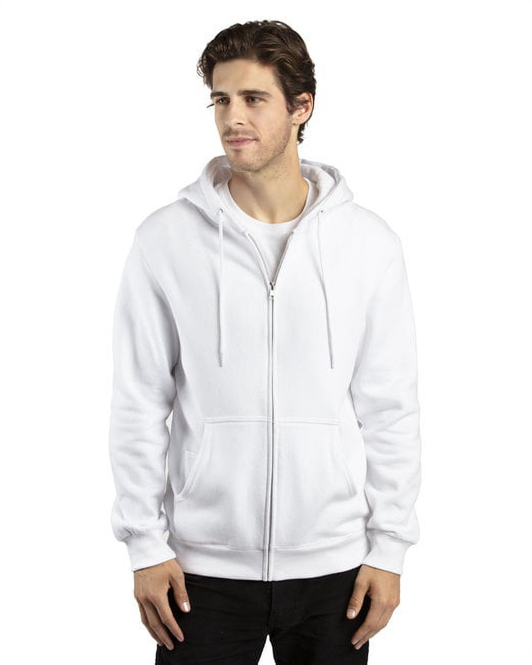 Unisex Ultimate Fleece Full-Zip Hooded Sweatshirt - WHITE - 4XL