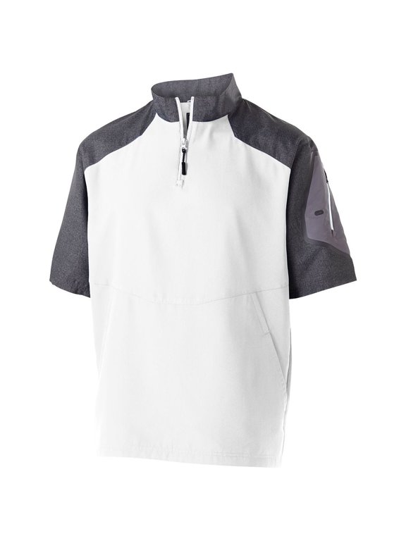 Unisex Ultra-Lightweight Aero-Tecβ’ Raider Short-Sleeve Warm-Up Pullover - CARBON PRNT/ WHT - 4XL