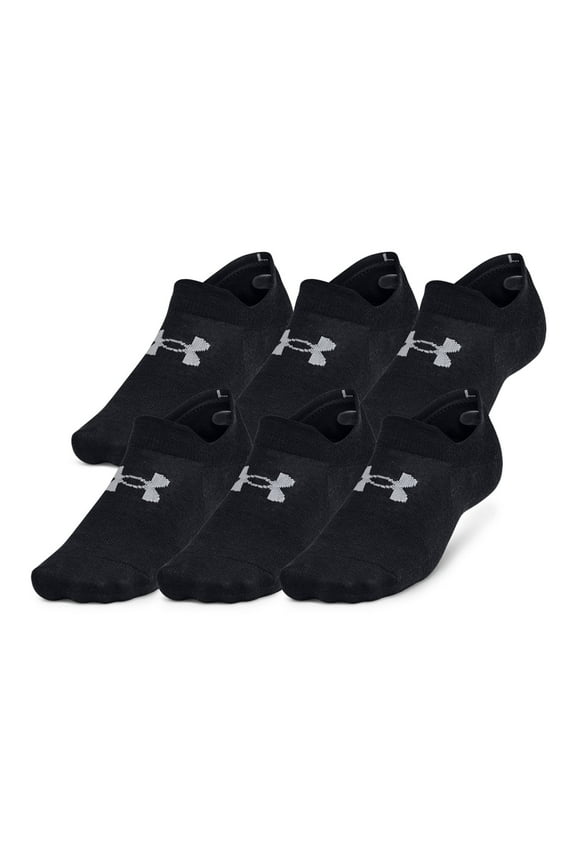 Unisex Under Armour UA Essential 6-Pack Ultra Low Socks Color: Black Size: MEDIUM