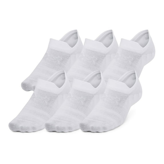 Unisex Under Armour UA Essential 6-Pack Ultra Low Socks Color: White Size: MEDIUM