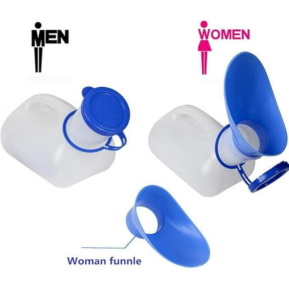 Unisex Urinal, Portable Toilet Urinal for Men and Women, Pee Bottle with a Sealed Lid and Funnel for Elderly Kids and Patients for Camping Outdoor Travel