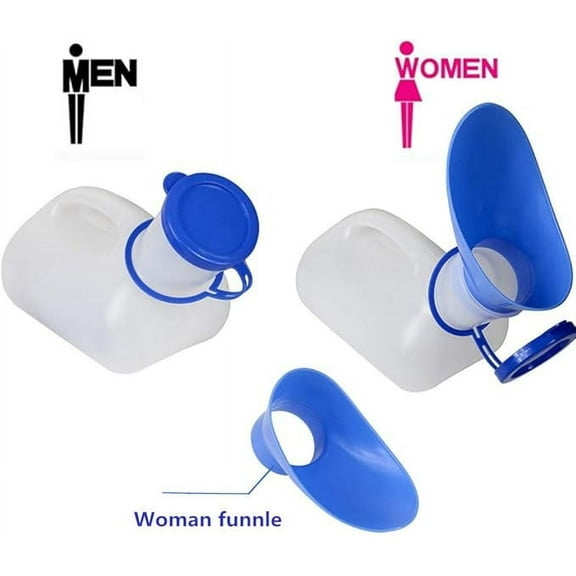 Unisex Urinal, Portable Toilet Urinal for Men and Women, Pee Bottle with a Sealed Lid and Funnel for Elderly Kids and Patients for Camping Outdoor Travel