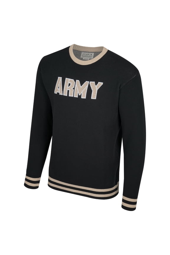 Unisex Uscape Apparel Black Army Black Knights Renew Knit Vintage Pullover Sweater