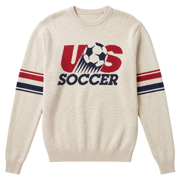 Unisex Uscape Apparel Cream USMNT Retro Knit Sweatshirt