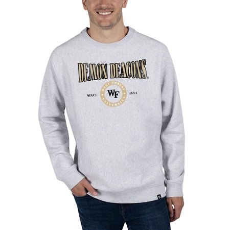 Unisex Uscape Apparel Heather Gray Wake Forest Demon Deacons Premium Heavyweight Pullover Sweatshirt