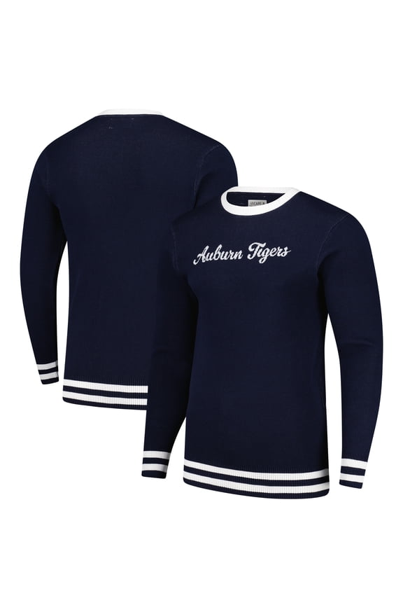 Unisex Uscape Apparel Navy Auburn Tigers Renew Knit Vintage Pullover Sweater