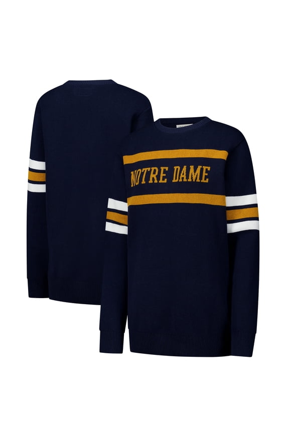 Unisex Uscape Apparel Navy Notre Dame Fighting Irish Renew Knit Vintage Pullover Sweater