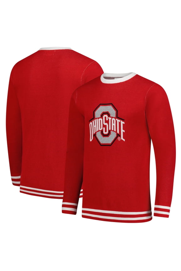 Unisex Uscape Apparel Scarlet Ohio State Buckeyes Renew Knit Vintage Pullover Sweater