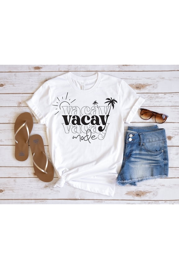 Unisex Vacay Mode Cruise Group Vacation T-Shirt Cotton Graphic Tee-All Size S-5Xl