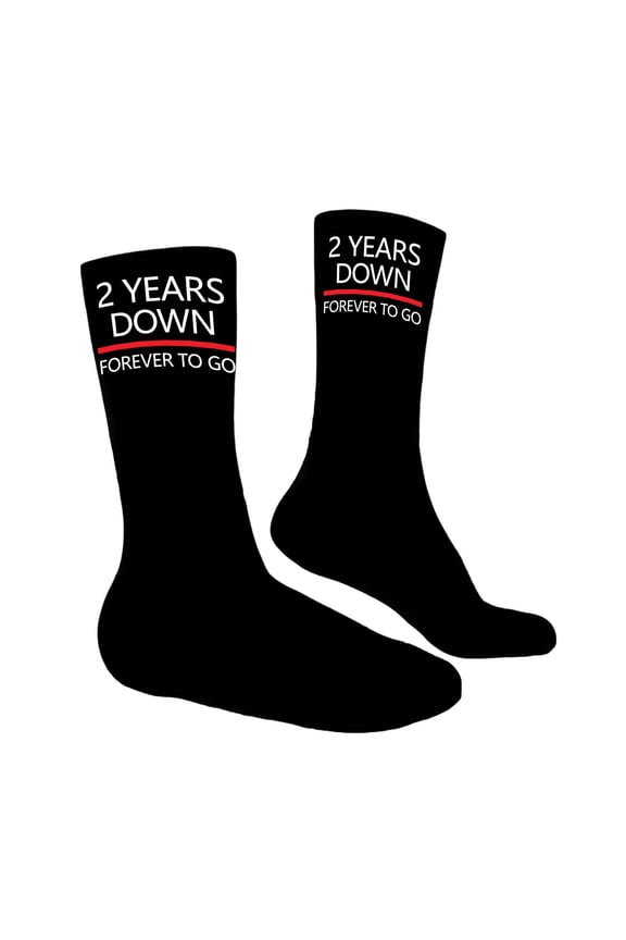 Unisex Valentines Day Couple Crew Socks Romantic Heart Print Novelty Gift 2 Year Anniversary