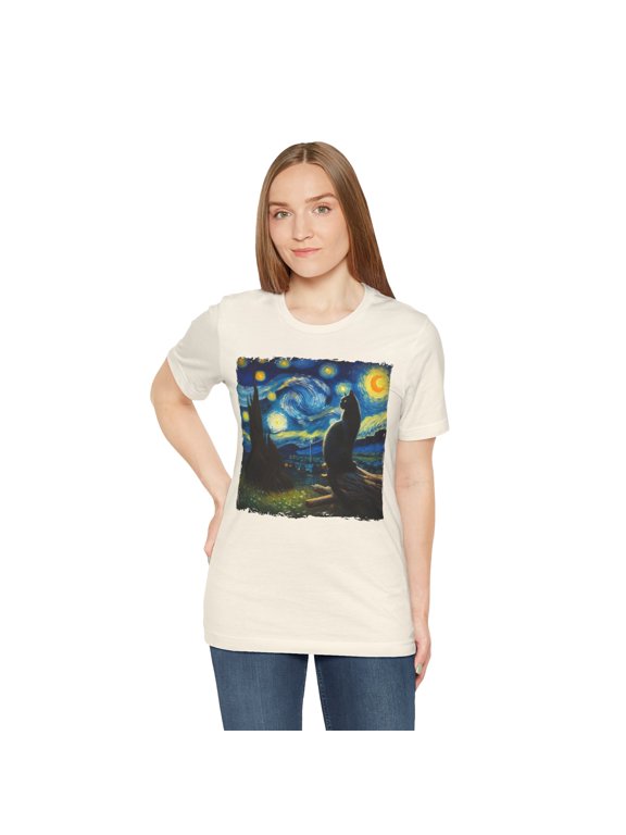 Unisex Van Gogh Starry Night Cat Shirt