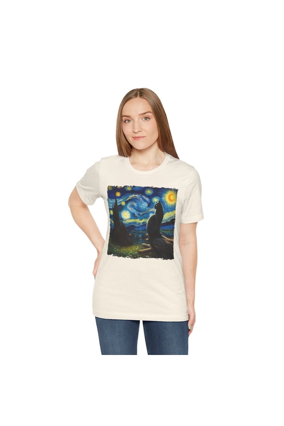 Unisex Van Gogh Starry Night Cat Shirt
