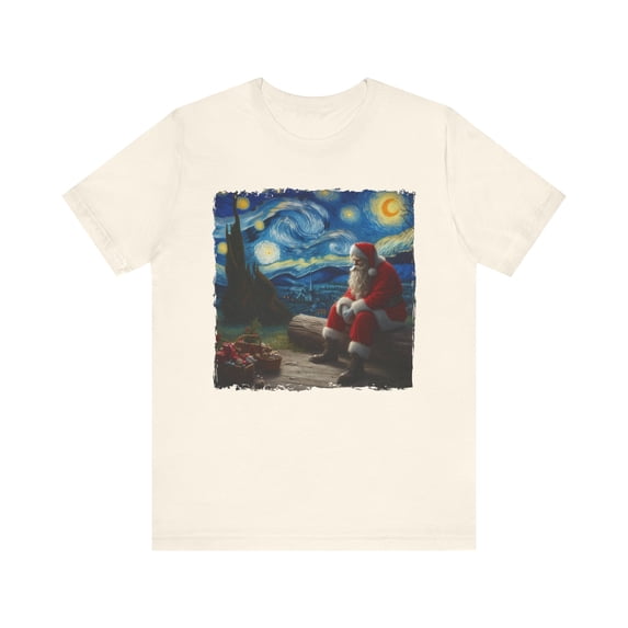 Unisex Van Gogh Starry Night Santa Claus Christmas Shirt