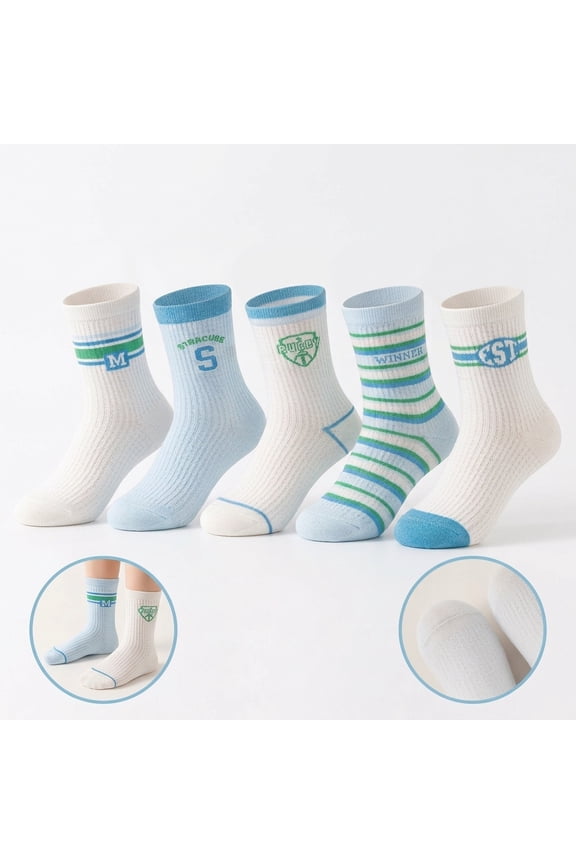 Unisex Varsity Stripe 10A Anti-Odor Lycra Elastic Seamless Toe Mesh Casual Crew Socks, 10-Pair Pack