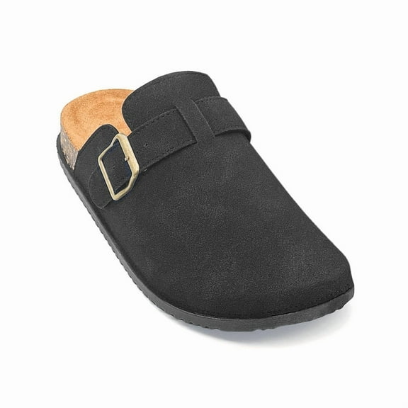 Unisex Vegan Suede Clogs Leather Mules Womens Mens Cork Footbed Potato Shoes with Arch Support Memory Foam