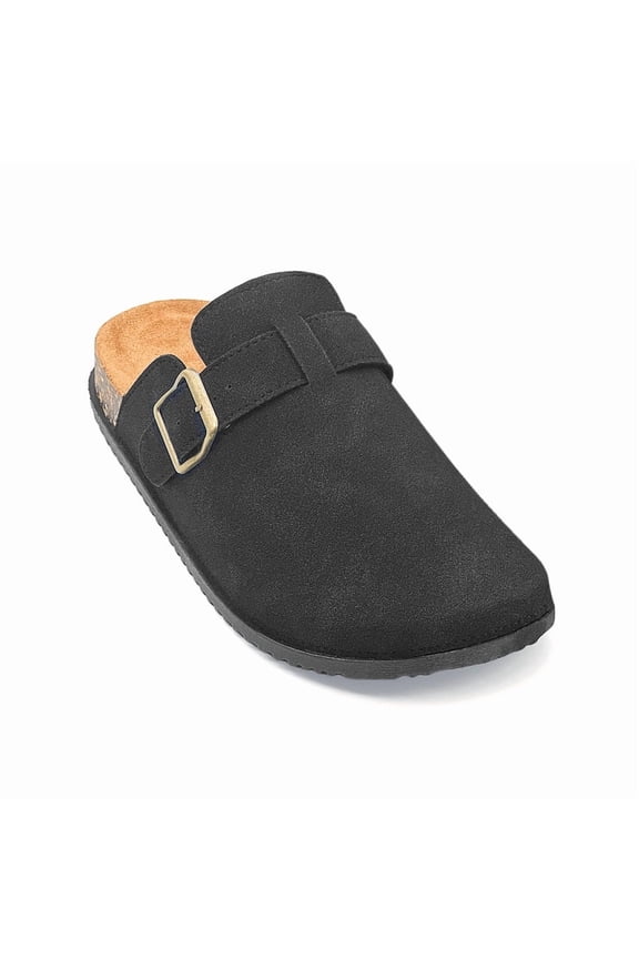 Unisex Vegan Suede Clogs Leather Mules Womens Mens Cork Footbed Potato Shoes with Arch Support Memory Foam