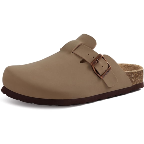 Unisex Vegan Suede Clogs Leather Mules Womens Mens Cork Footbed Potato Shoes with Arch Support