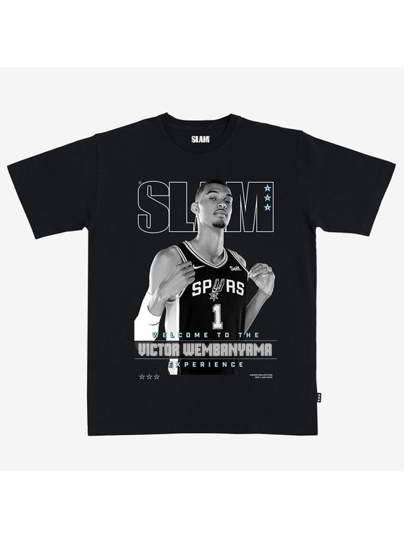 Unisex Victor Wembanyama Black San Antonio Spurs SLAM Cover T-Shirt