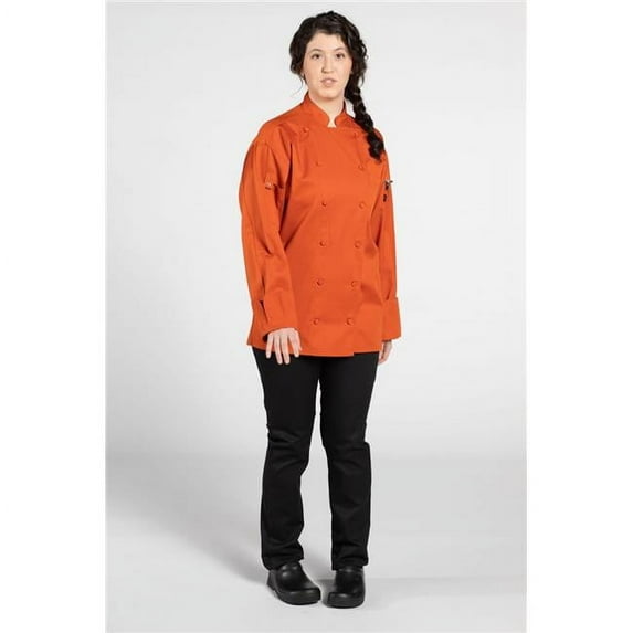 Unisex Vigor Pro Vent Chef Coat with Mesh, Orange - Medium