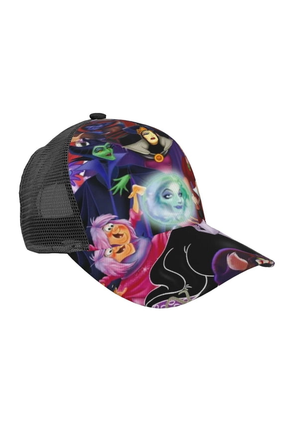 Unisex Vill-Ain Bad Witche Baseball Cap Adjustable Trucker Mesh Hat For Running Sports Hiking Camping