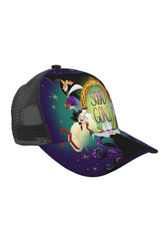 Unisex Vill-Ain Bad Witche Baseball Cap Adjustable Trucker Mesh Hat For Running Sports Hiking Camping