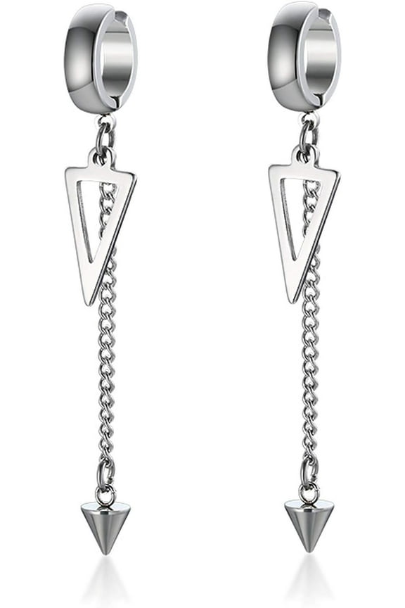 Unisex Vinatge Stainless Clip On Earrings Non Piercing Feather Charm Dangle Hinged Stud Earrings For Men Women Teen[Z1]