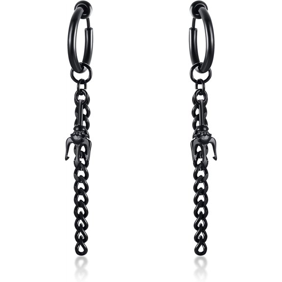 Unisex Vinatge Stainless Clip On Earrings Non Piercing Feather Charm Dangle Hinged Stud Earrings For Men Women Teen[Z1]