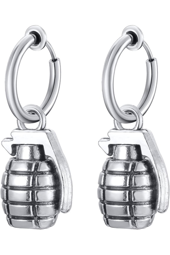 Unisex Vinatge Stainless Clip On Earrings Non Piercing Feather Charm Dangle Hinged Stud Earrings For Men Women Teen[Z1]