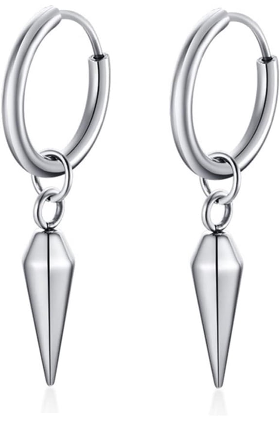 Unisex Vinatge Stainless Clip On Earrings Non Piercing Feather Charm Dangle Hinged Stud Earrings For Men Women Teen[Z1]