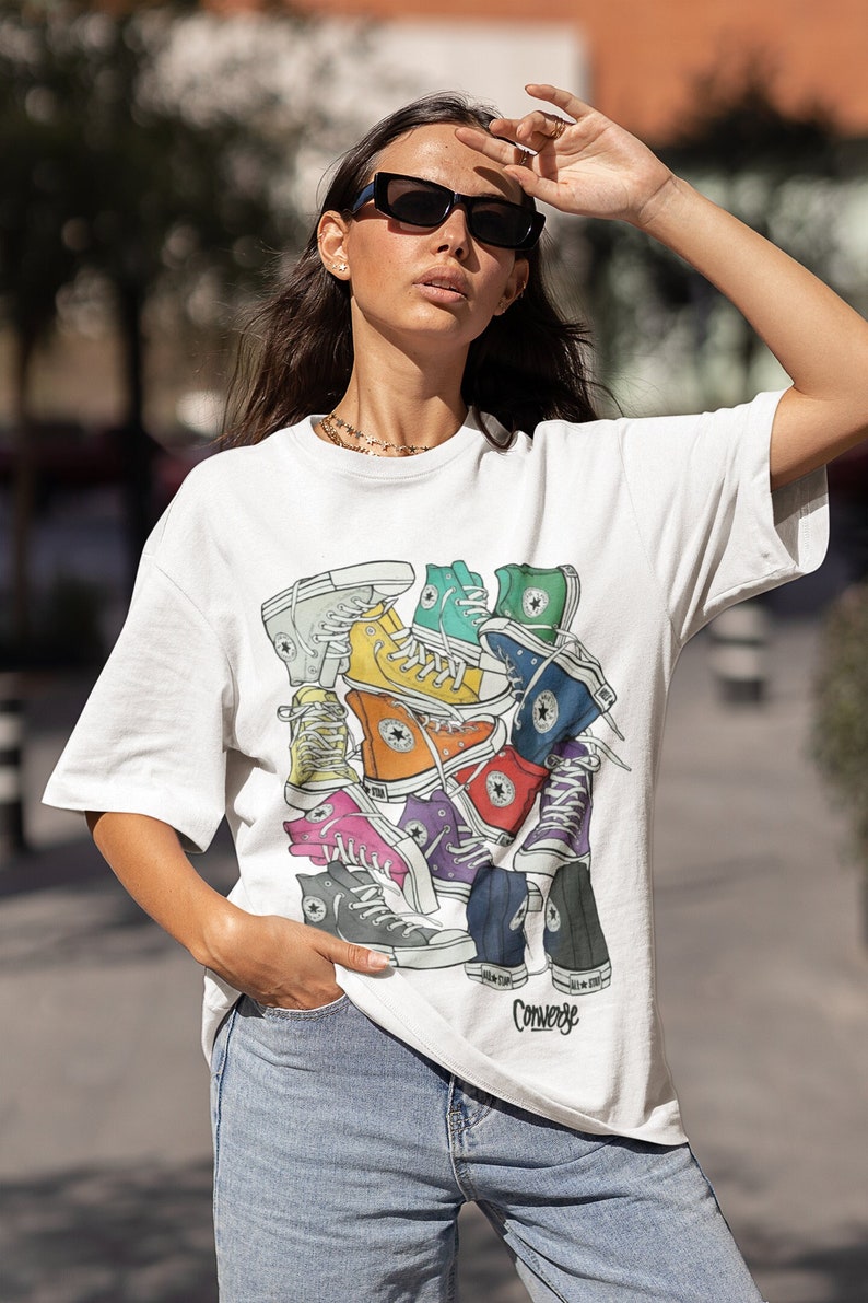 Unisex Vintage 90s Converse All Star Shirt Converse Shirt Shoe Tshirt Retro Converse T Shirt Retro Vintage Chuck Taylor T shirt Walmart