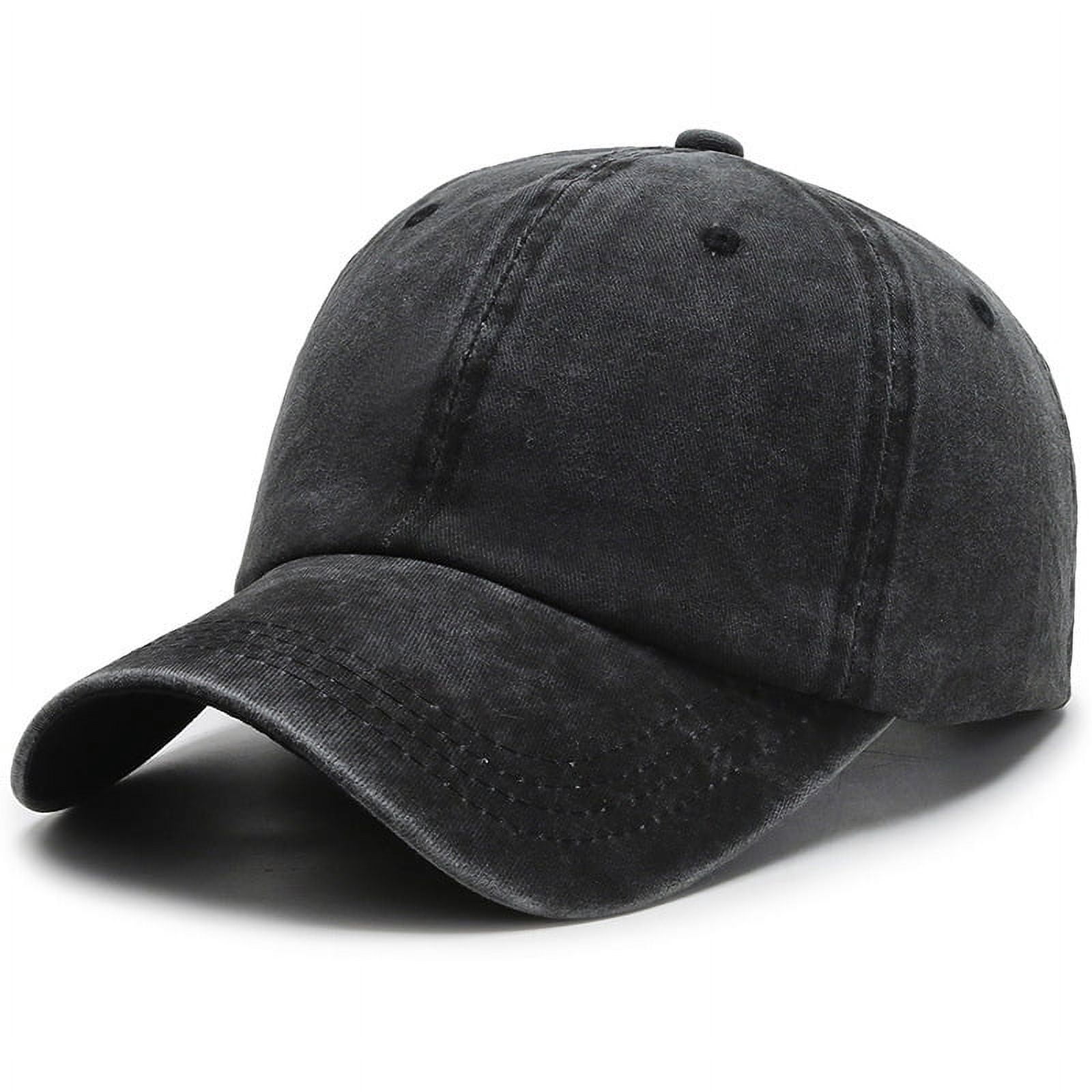 Unisex Vintage Cotton Washed Baseball Caps, Unstructured Low 