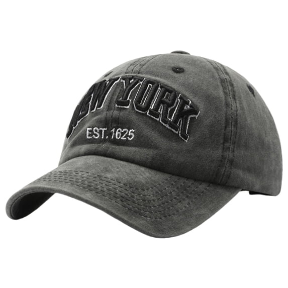 Unisex Vintage Denim Baseball Cap - Embroidered "New York", Adjustable, Dad Hat Style - One Size