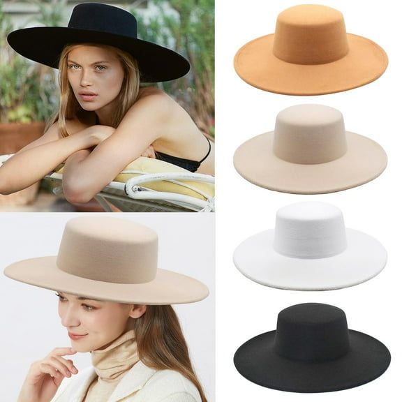 Unisex Vintage Fedora Hat with Wide Brim Wool Blend Material for Winter and Formal Occasions