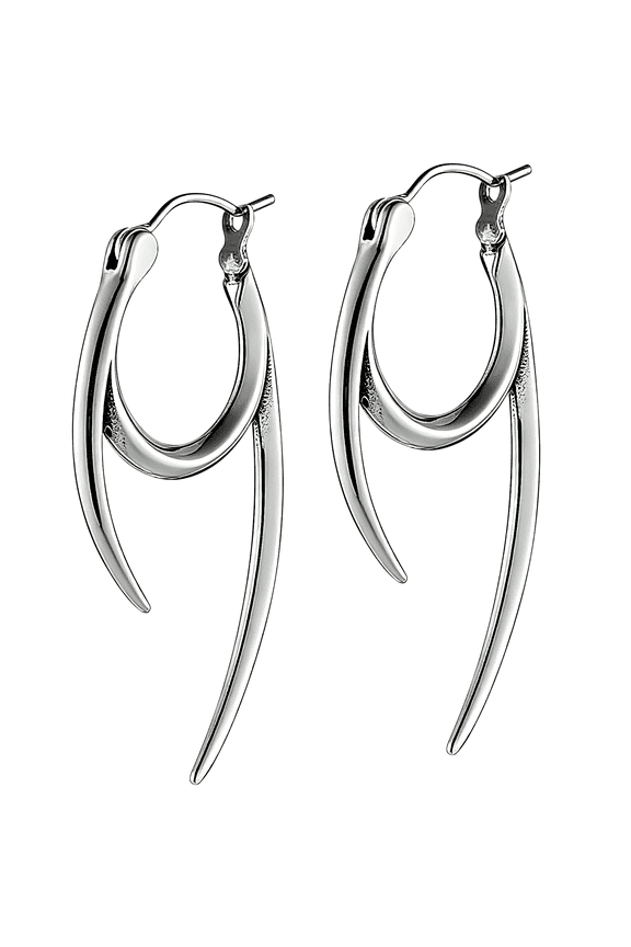 Unisex Vintage Gothic Spike Earrings, Lightweight Aluminum Alloy Punk Hoop Jewelry, Retro Rock & Hip-Hop Stud Earring Gift for Men Women