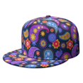 thumbnail image 1 of Unisex Vintage Paisley Snapback Hat - Adjustable Flat Brim Cap with Boho Floral Ethnic Pattern for Men & Women, 1 of 5