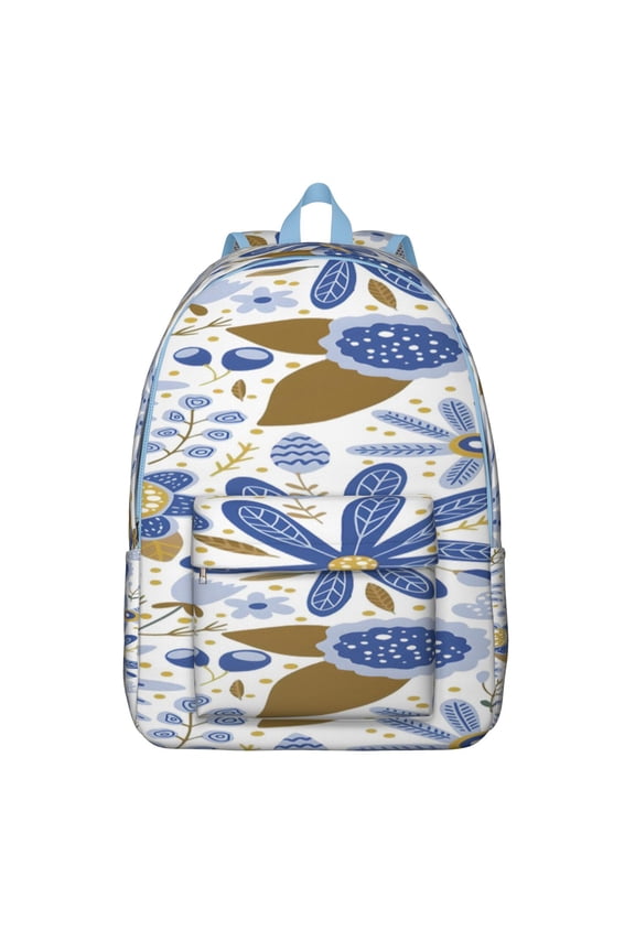 Unisex Vintage Print Bohemian Backpack, Boho Zipper Rucksack with Front Pocket, Lightweight Daypack for School University Work Commute, Ideal Gift