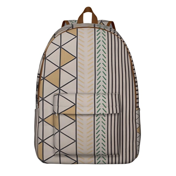 Unisex Vintage Print Bohemian Backpack, Boho Zipper Rucksack with Front Pocket, Lightweight Daypack for School University Work Commute, Ideal Gift
