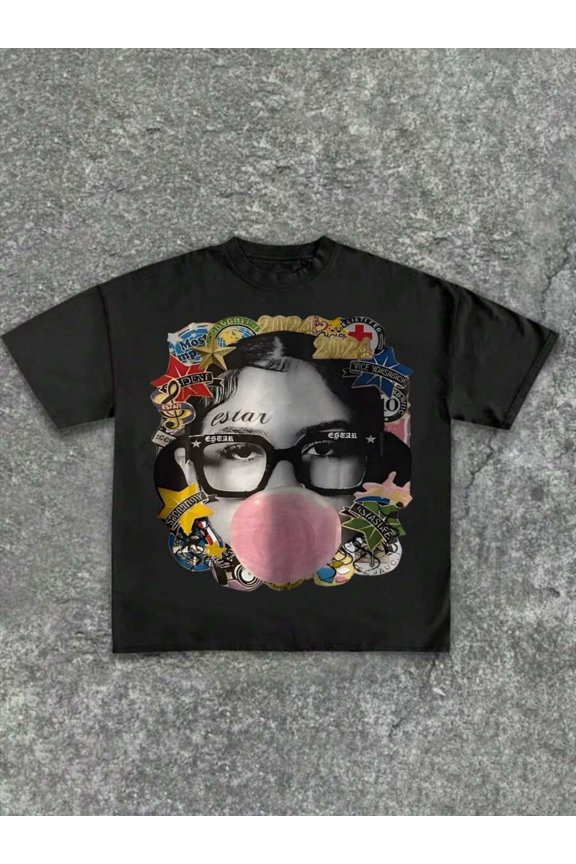 Unisex Vintage Streetwear Bubblegum Girl Graphic Tee