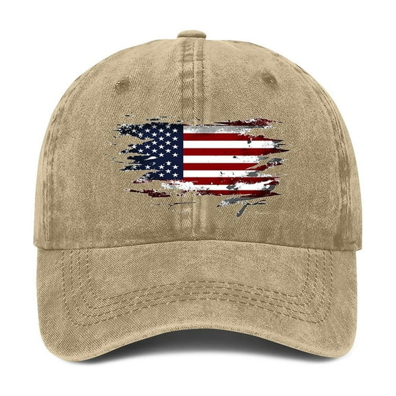 Unisex Vintage Striped American Flag Baseball Cap, Adjustable Snapback Hat with Patriotic Design, Casual Outdoor Hat for Men and Women