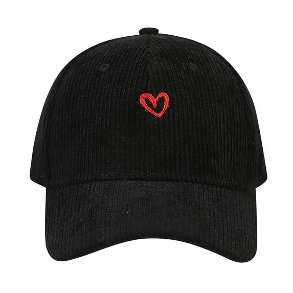 ZQUUVOU Corduroy Baseball Cap for Men Women Embroidery Trucker Hats Adjustable Sunshade Vintage Sport Sun Hat for Hiking Travel Black
