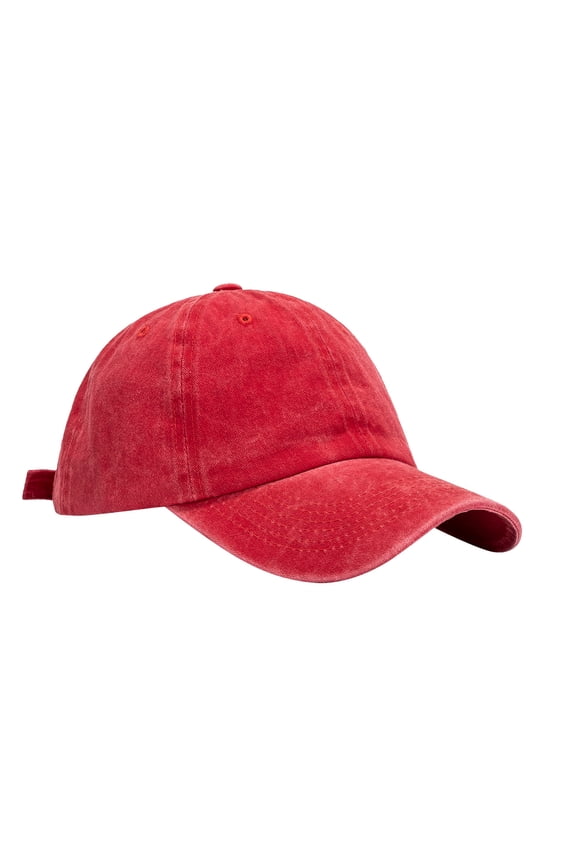 Unisex Vintage Washed Unstructured Baseball Fashion Casual Caps Washed Cotton Adjustable Dad Hat by Awwp Watermelon Red One Size