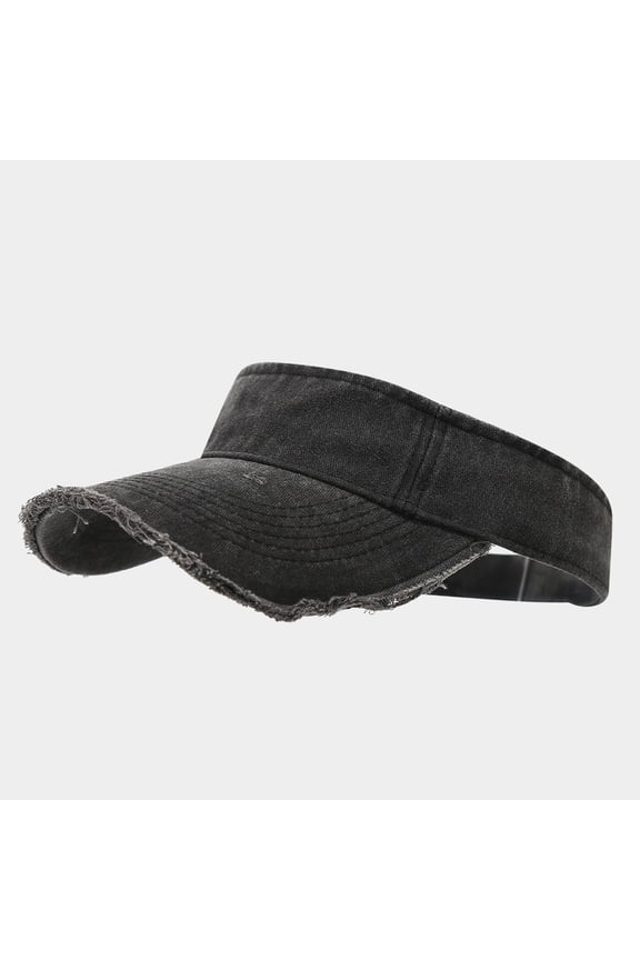 Unisex Visor Hat Washed Cotton Adjustable Sun Cap Outdoor Golf Sun Visor