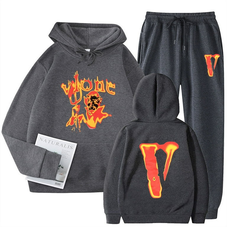Unisex Vlone Printed Hoodie Sweatpant Sport Hip Hop Hoodies Sweatshirt Pullover Tracksuit Suit