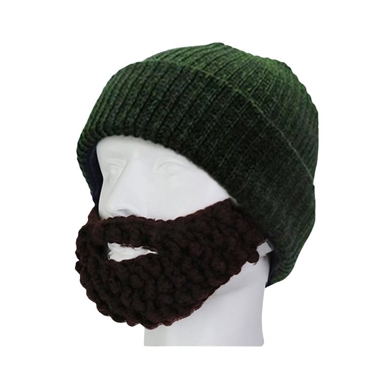 Knit Winter Hat Beanie with Detachable Mustache Unisex Holiday Gift Mens Women Stubble Populous Beard Beanie Funny Winter Knit  main image 4