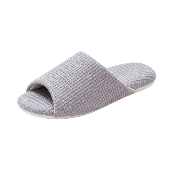 Unisex Waffle Fabric Slide Slippers Breathable Open Toe Indoor House ...