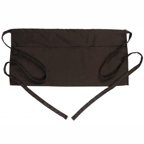 Unisex Waist Apron with 3 Pockets, Polyester Half Apron for Cafe, Restaurant, Kitchen and Work